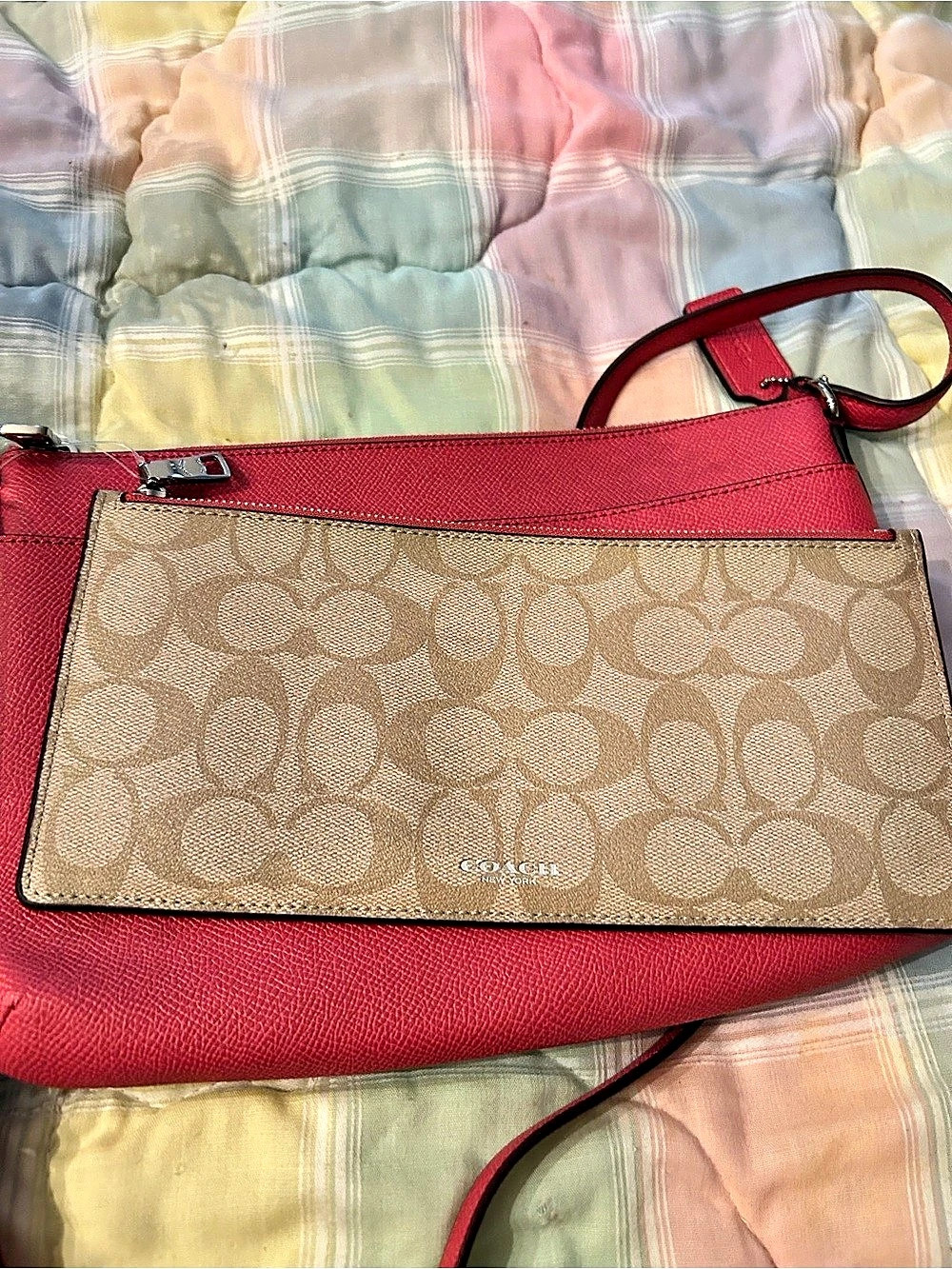 Coach Kitt Messenger Crossbody Red & Brown NWT